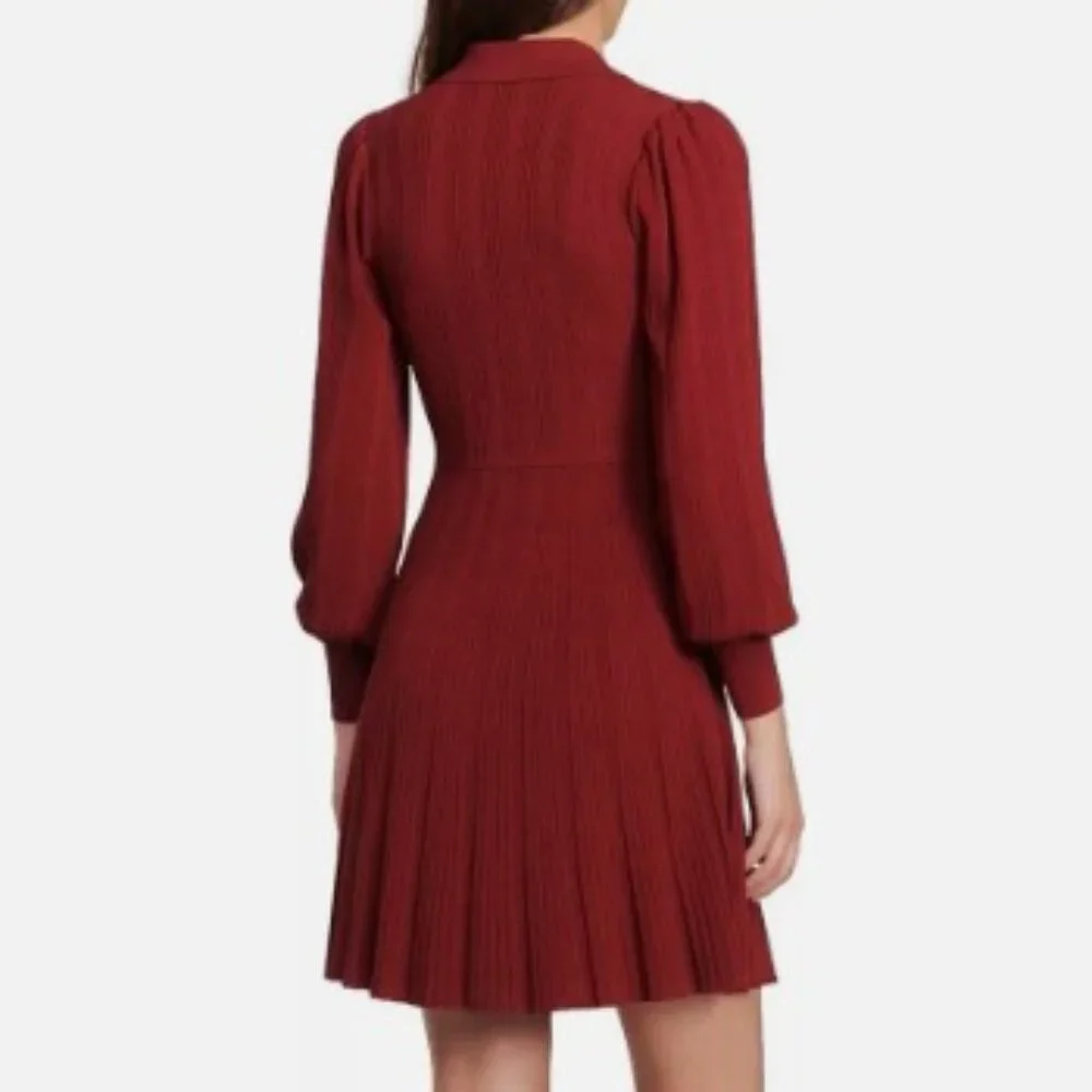 Sandro Burgundy Mini Dress - Picture 5 of 16